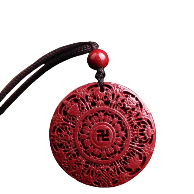 静汝玉 高含量紫金砂新中式八宝罗盘#好运 朱砂 玉石项链 男女同款情侣款