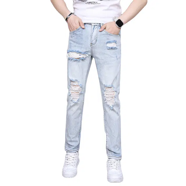 吉肯蒂 薄款高端轻奢修身高弹力休闲长裤牛仔裤 男款