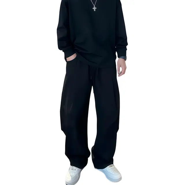 颂希尔 美式复古速干伞兵工装弯刀阔腿宽松直筒夏季休闲裤 男女同款