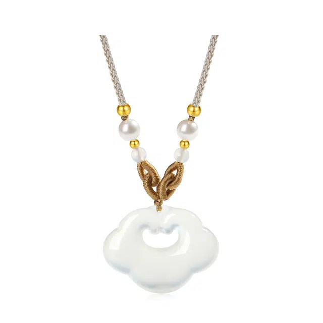 【普陀山官方已过香】 普陀山文创 福运圆满 祥云如意锁 新中式复古国风小众锁骨链  礼盒装 玛瑙 项链 女款