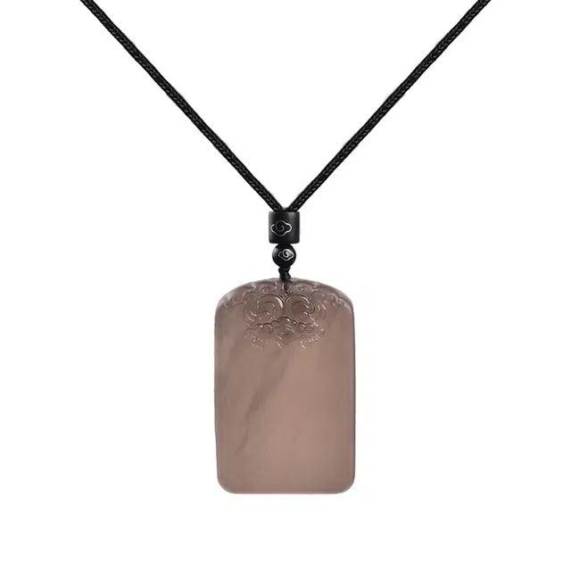 彗时 瑞兽无事牌 复古国潮貔貅招财诸事顺遂转运 黑曜石 玉石项链 男女同款情侣款