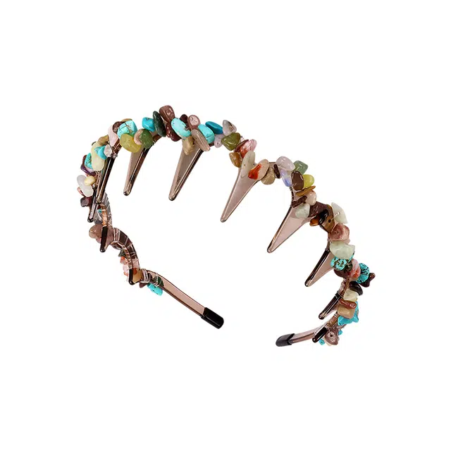 芒果饰品 多巴胺彩色波浪带齿发箍 亚克力 头箍 女款