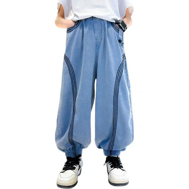 泰迪珍藏牛仔裤 时尚潮流洋气舒适百搭长裤 图片色 儿童款