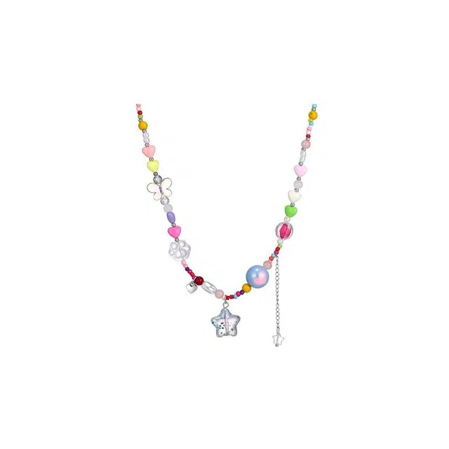 大唐国鼎 多巴胺星星 甜酷少女 感可爱彩色糖果色 夏日甜美 设计感 合金 项链 女款