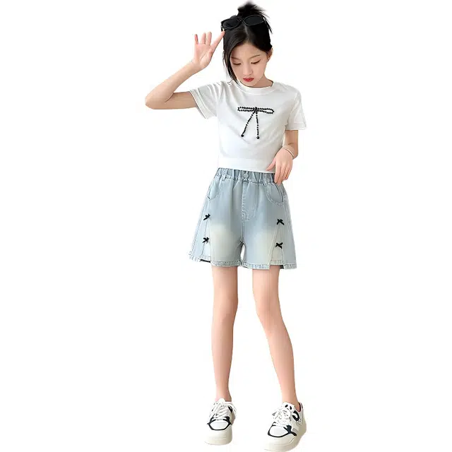 泰迪珍藏 时尚亲肤百搭短裤 儿童款 浅蓝色