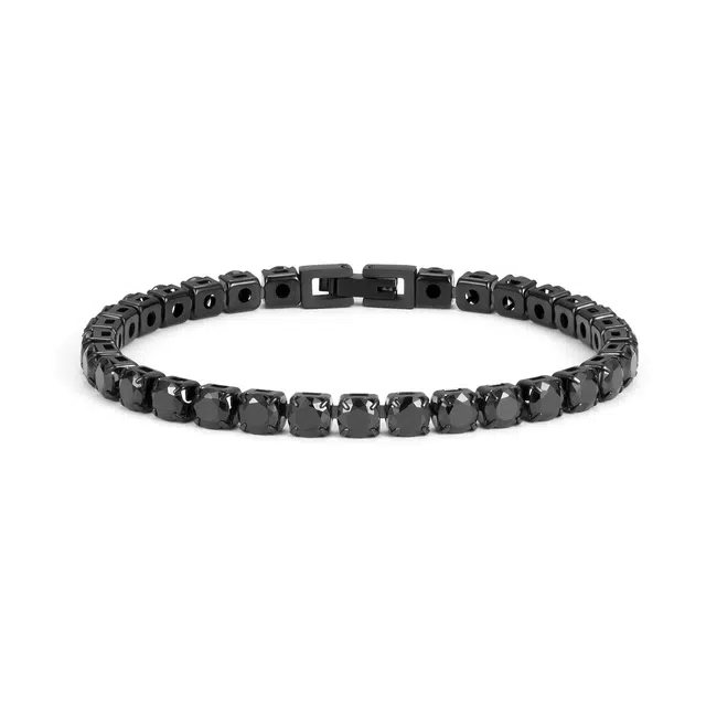 阿葱饰品 黑武士 嘻哈潮流时尚大气优雅端庄稳重简约气质 轻奢精致简约高级感 钛钢 手链 男款