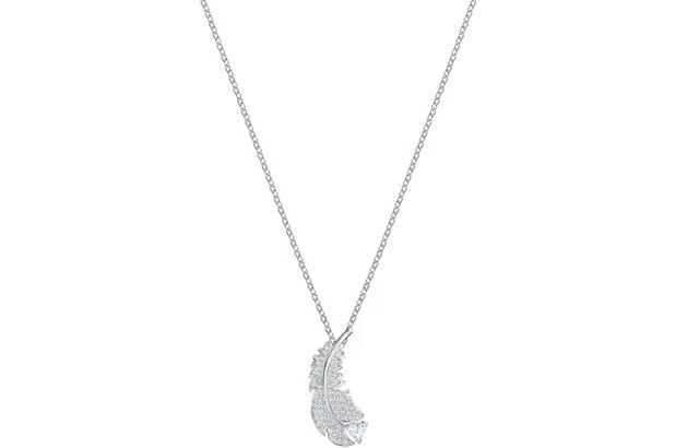 Swarovski Nice Feather Necklace Silver Rhodium