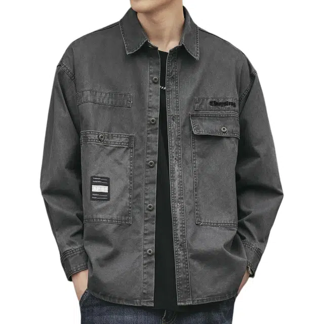 格蓝鹿 潮牌基础简约美式复古时尚百搭长袖衬衫 男女同款