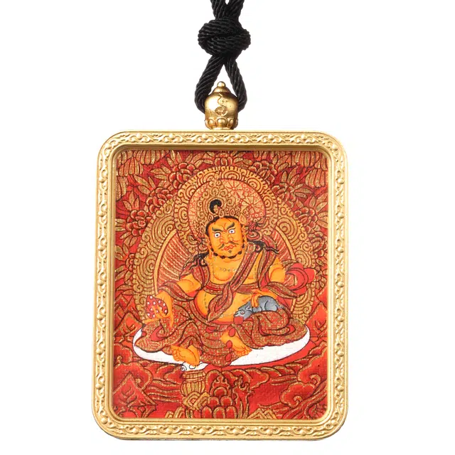 喃呢 藏式招财热贡手绘黄财神唐卡 新中式国风国潮 项链 男女同款情侣款
