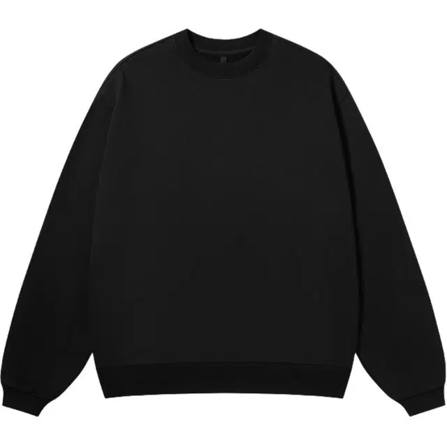 八哥 美式秋季复古高街风纯色圆领基础款个性时尚百搭宽松舒适休闲重磅卫衣 男女同款