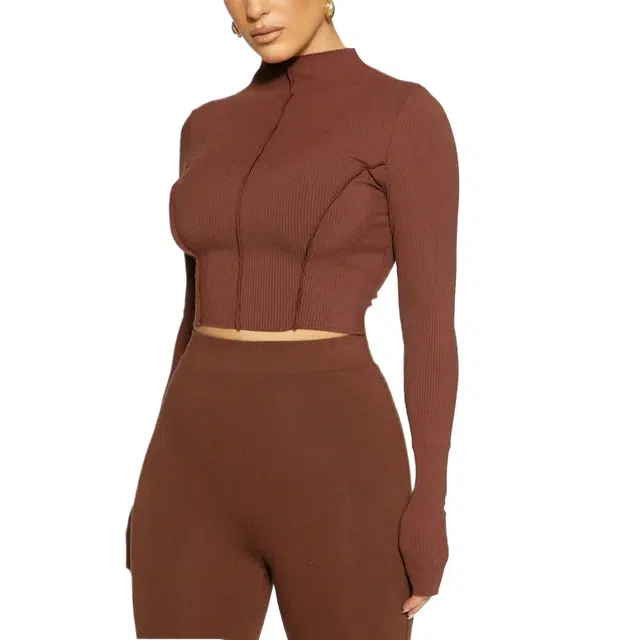 NAKED WARDROBE Snatched Seam Crop Top NW
