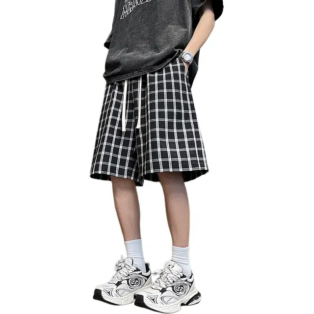 颂希尔 美式宽松复古五分裤百搭休闲短裤 男女同款