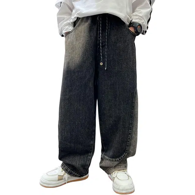 泰迪珍藏牛仔裤 潮帅气时髦炸街休闲长裤 青少年