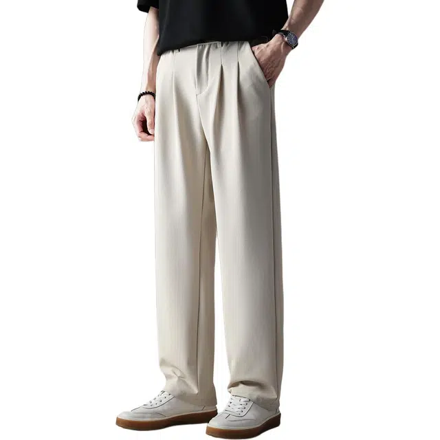 贵色 夏季港风学生潮流痞帅薄款透气直筒阔腿休闲日系风格通勤垂坠感西装裤 男女同款