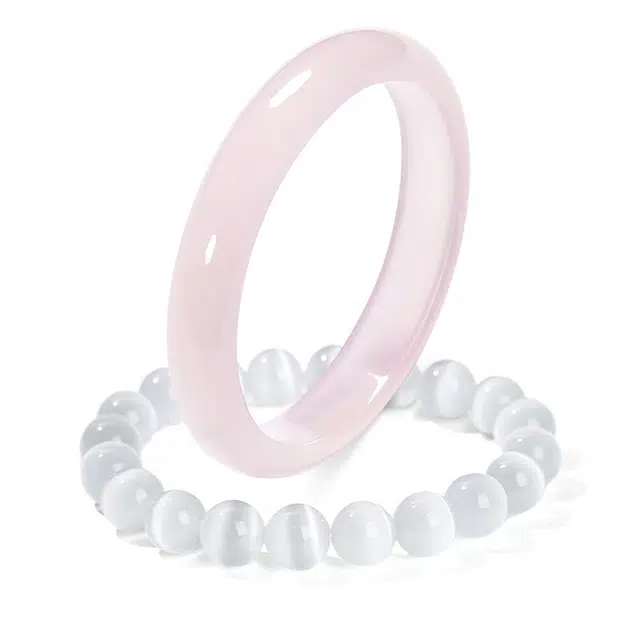 【莫比乌斯系列】 琉堇 花之玉叶 平安吉祥 新中式国潮花丝浮雕国风素圈开口可调节 玉镯养人贵妃镯#好运 玻璃猫眼 手镯 男女同款情侣款