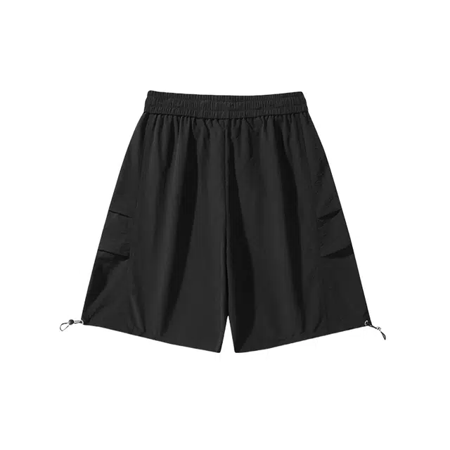 红豆 潮流青少年宽松纯色抽绳休闲短裤 男女同款