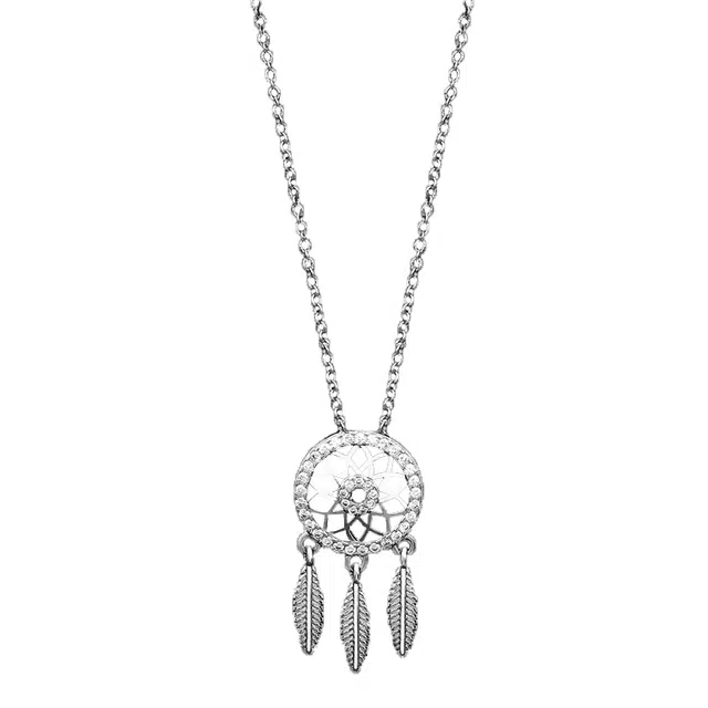 大唐国鼎 捕梦网 守护之羽 甜美氛围感 简约日常通勤 高级设计感 合金 项链 女款