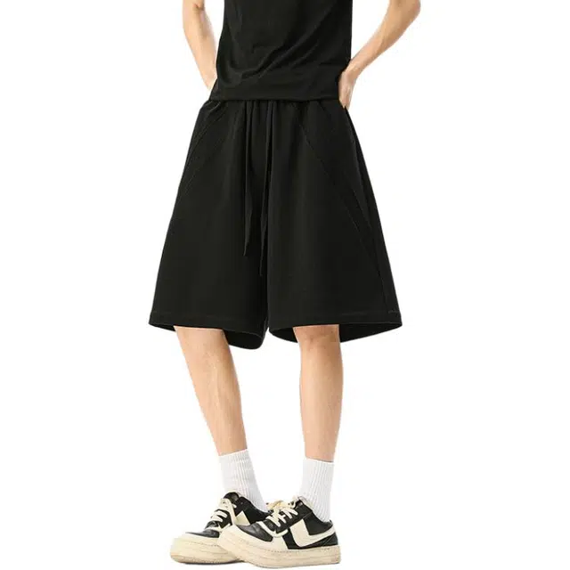 颂希尔 嘻哈潮牌运动五分裤宽松百搭舒适简约休闲短裤 男女同款