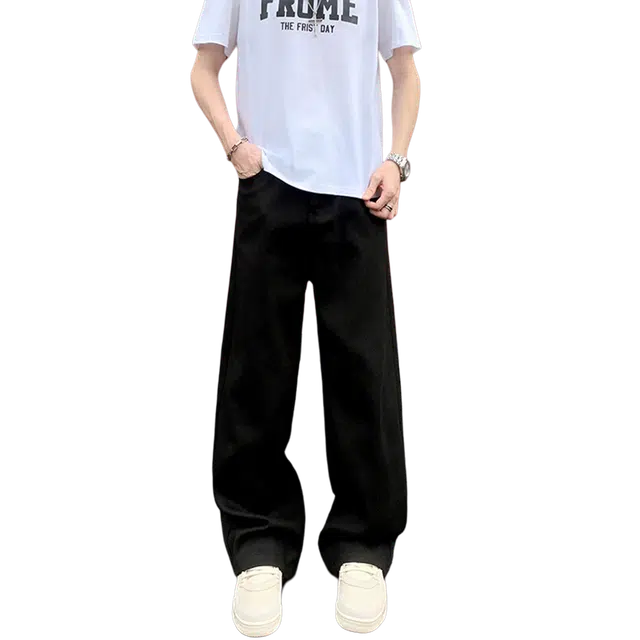 佑麟 微喇冰丝凉感裤子高级感修身显瘦直筒裤夏季休闲裤 男女同款