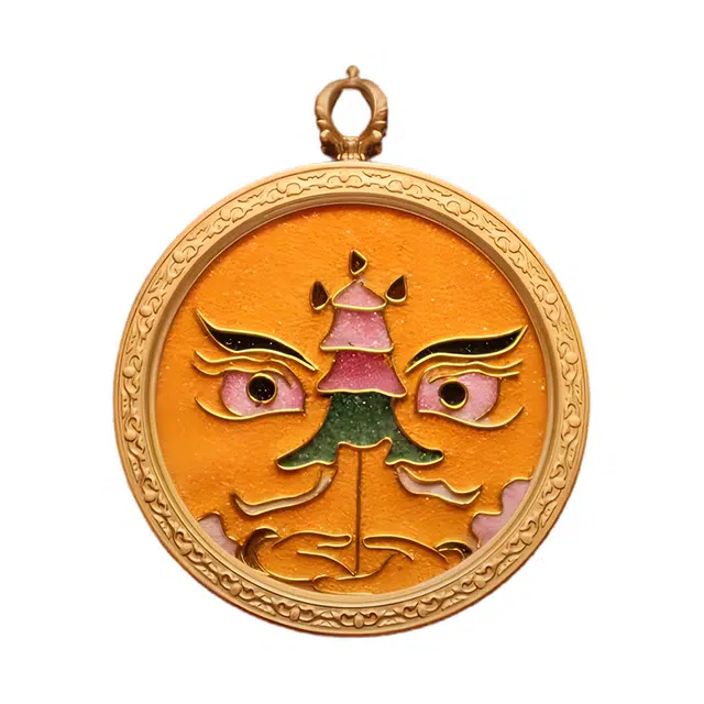 玉临门 国风纳福财宝天王唐卡 合金 项链 男女同款情侣款