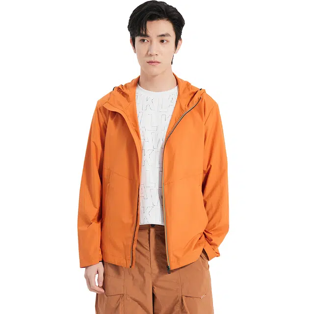 利郎 商务休闲纯色简约百搭防晒服 男款 橙色