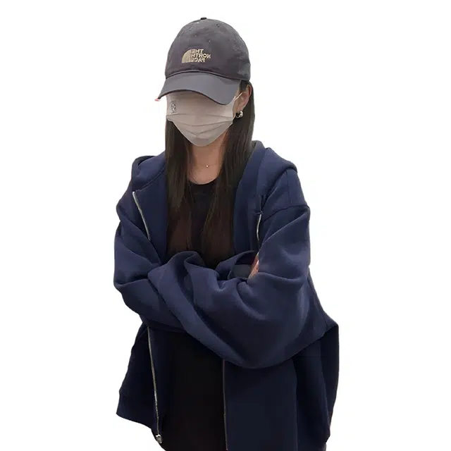 美力城 重磅加绒加厚学院风简约基础款秋冬百搭宽松休闲开衫外套连帽卫衣 女款