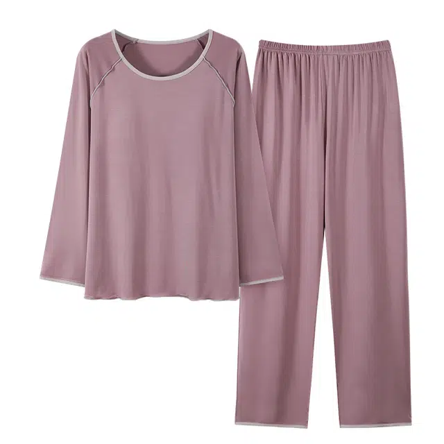 顶瓜瓜 舒适简约亲肤透气女款带胸垫可外穿家居服睡衣套装 男女同款