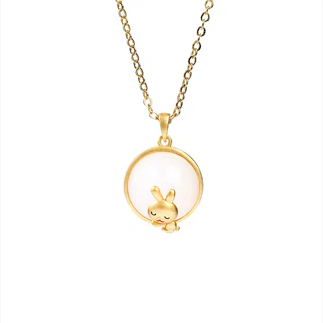 彤彤兔 新中式国风可爱萌兔复古 铜 项链 女款