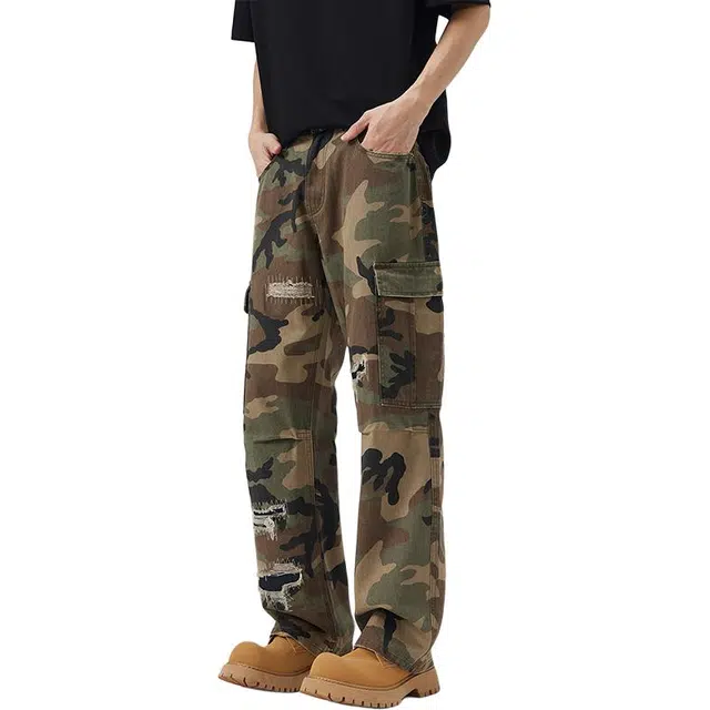 大白鲨 美式复古潮牌休闲时尚潮流百搭简约牛仔裤 男女同款