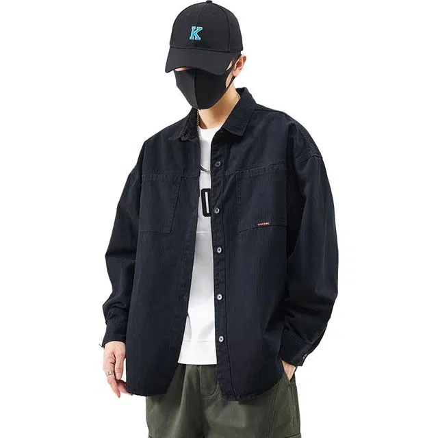 隐狼世家 翻领纯棉休闲服时尚舒适长袖衬衫 男款