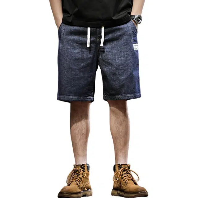 遨宇 高端潮牌原色水洗直筒中裤美式休闲五分裤牛仔短裤 男女同款