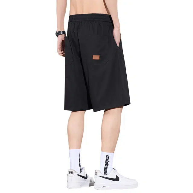 协协乐 夏季薄款美式潮牌宽松直筒五分牛仔中裤休闲短裤 男款