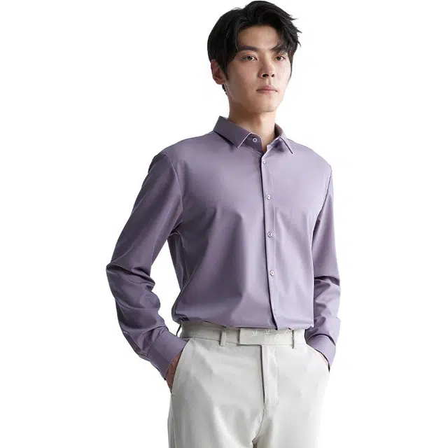 利郎 商务易打理翻领长袖衬衫 男款