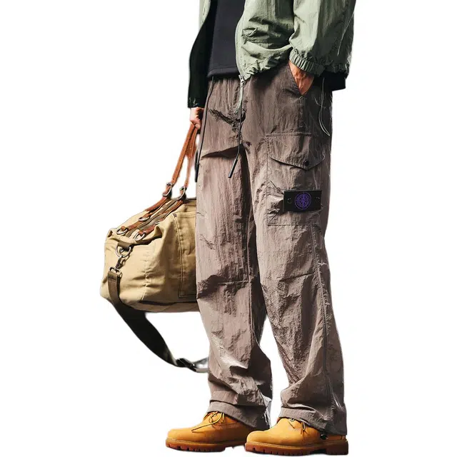 格蓝鹿 淡人随性盐系穿搭大码速干直筒休闲裤子美式版型天花板薄款透气工装裤 男女同款