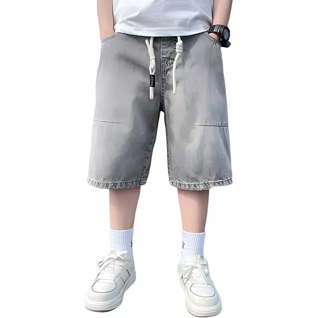 泰迪珍藏 百搭亲肤洋气潮流纯色五分短裤 儿童款 灰色