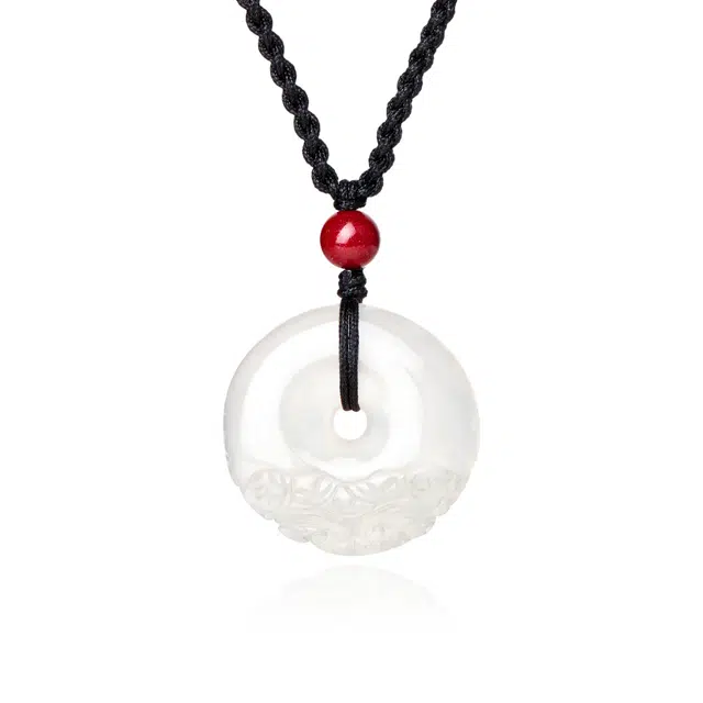 【财随貔貅】 央创时尚 中国黄金 平安扣吊坠吞金瑞兽 财源滚滚新中式轻奢百搭招财纳福女友男友小众#好运天然 玉髓 项链 男女同款情侣款