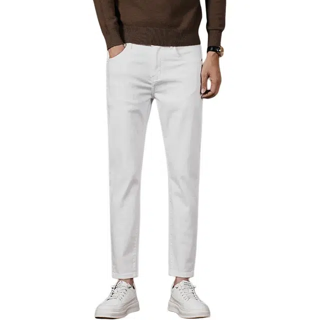 吉肯蒂 高端复古九分裤薄款修身小脚时尚牛仔裤 男款