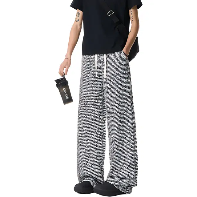 哲源 高街直筒垂感宽松运动休闲裤 男女同款