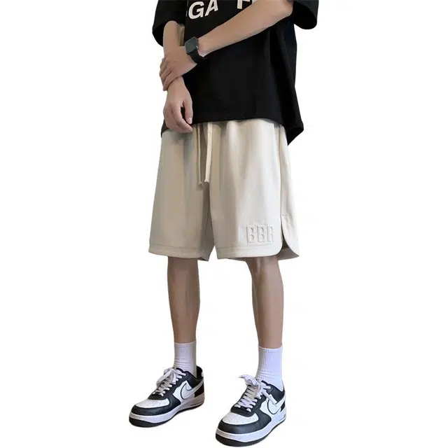 顶峰保罗 日系潮牌薄款透气简约百搭直筒五分裤无性别主义潮流宽松小众百搭运动休闲短裤 男女同款