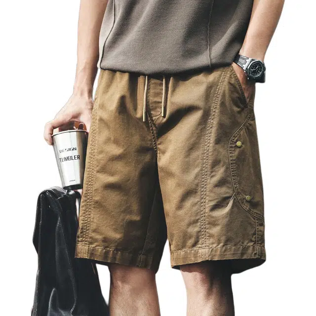 格蓝鹿 港风学生潮流小香风运动百搭耐磨五分裤子美式复古重磅拼接帅气个性休闲短裤 男女同款