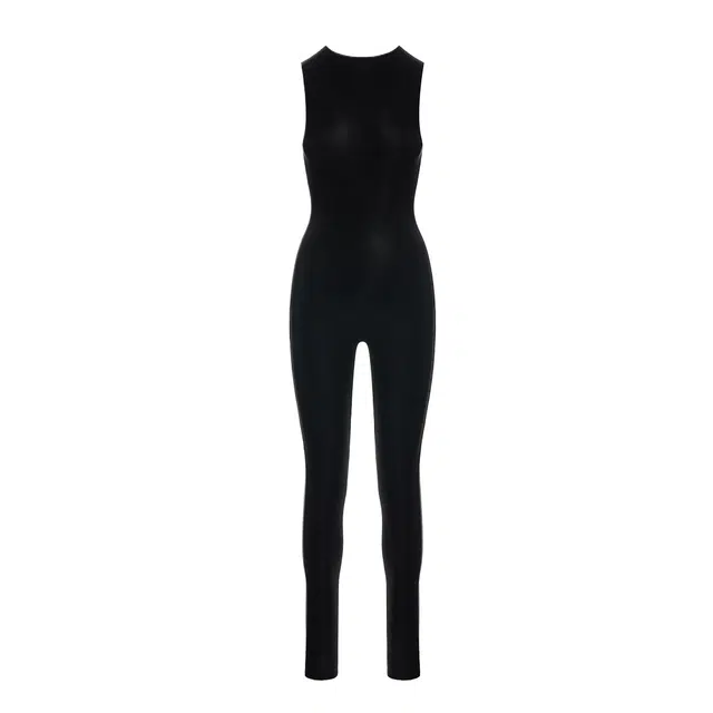 NAKED WARDROBE Sleeveless Sculpt Jumpsuit CURVE NW