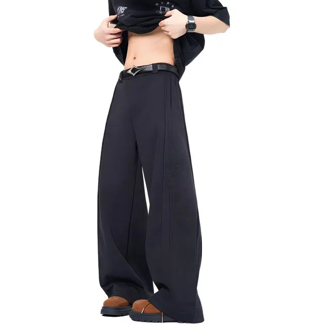 颂希尔 宽松休闲垂感高级西装裤 男女同款