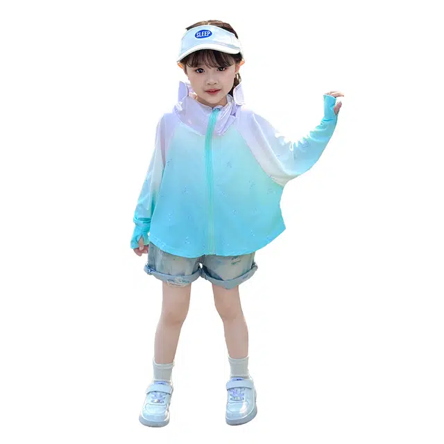 雅鹿户外服 舒适透气防晒 湖绿色 中小童