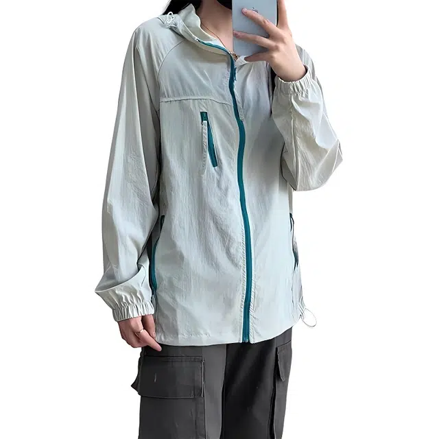 单爵 美式速干冰丝凉感夏季薄款户外拼接休闲外套防晒服 男女同款