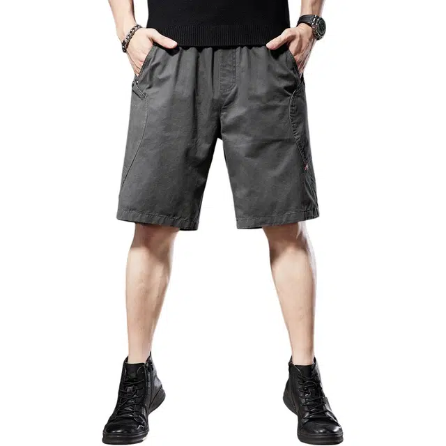 贵色 夏季 高街水洗美式宽松做旧纯色舒适透气潮牌五分裤百搭工装短裤 男女同款 基础色（黑灰白等）