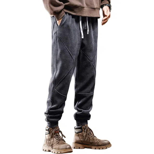 格蓝鹿 小众设计感美式重磅运动潮牌束脚百搭风格宽松大码速干休闲长卫裤子工装裤 男女同款