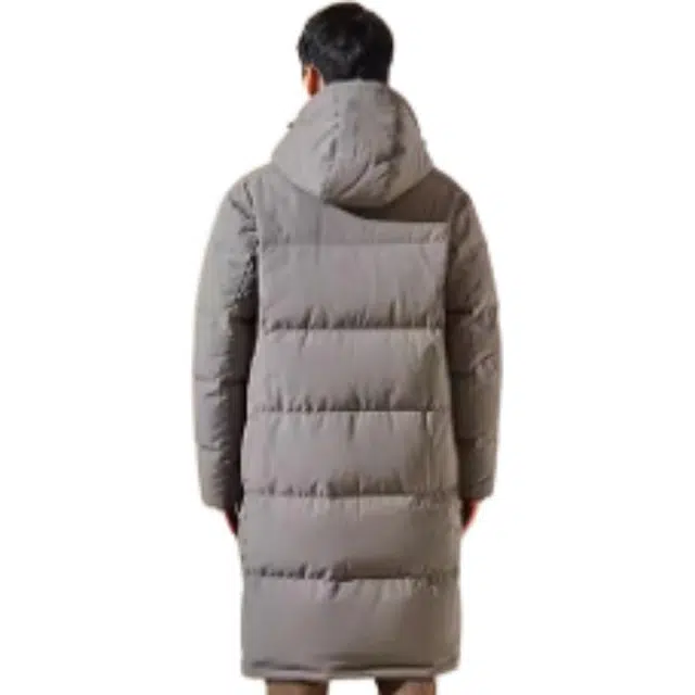 探路者 纯色 拉链 连帽 防泼水 百搭 加厚 羽绒服 男款