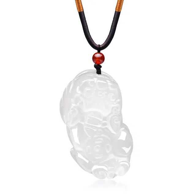 老凤祥 招财玉貔貅 新中式国潮气质财源滚滚八方来财吞金兽 简约时尚小众百搭锁骨链#好运 玉髓 项链 男女同款情侣款