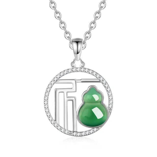 帝苏行 温婉动人 碧落福禄 新中式国潮 吉祥如意 平安顺遂 简约小众设计 玉髓 项链 女款