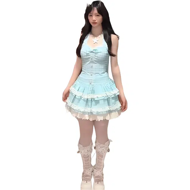 沐晓欣 优雅简约百搭休闲吊带连衣裙 女款